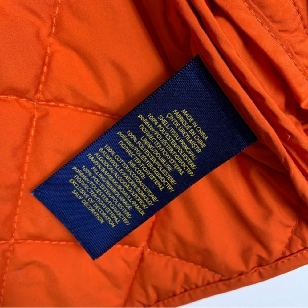 NFS. Polo Ralph Lauren orange quilted puffer style jacket size 5 - Picture 16 of 16